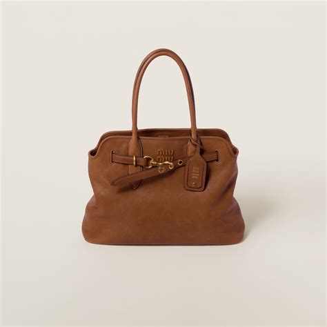 miu miu nappa leather bag|Miu Miu: Brown Aventure Nappa Leather Bag .